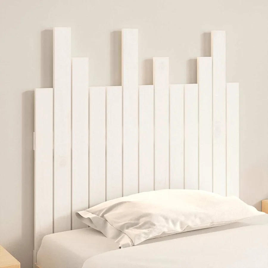 Tête de lit murale Blanc 82,5x3x80 cm Bois massif de pin - 3