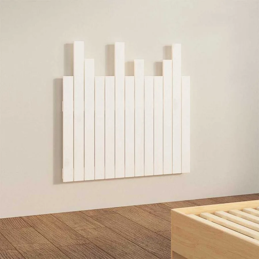 Tête de lit murale Blanc 82,5x3x80 cm Bois massif de pin - 4