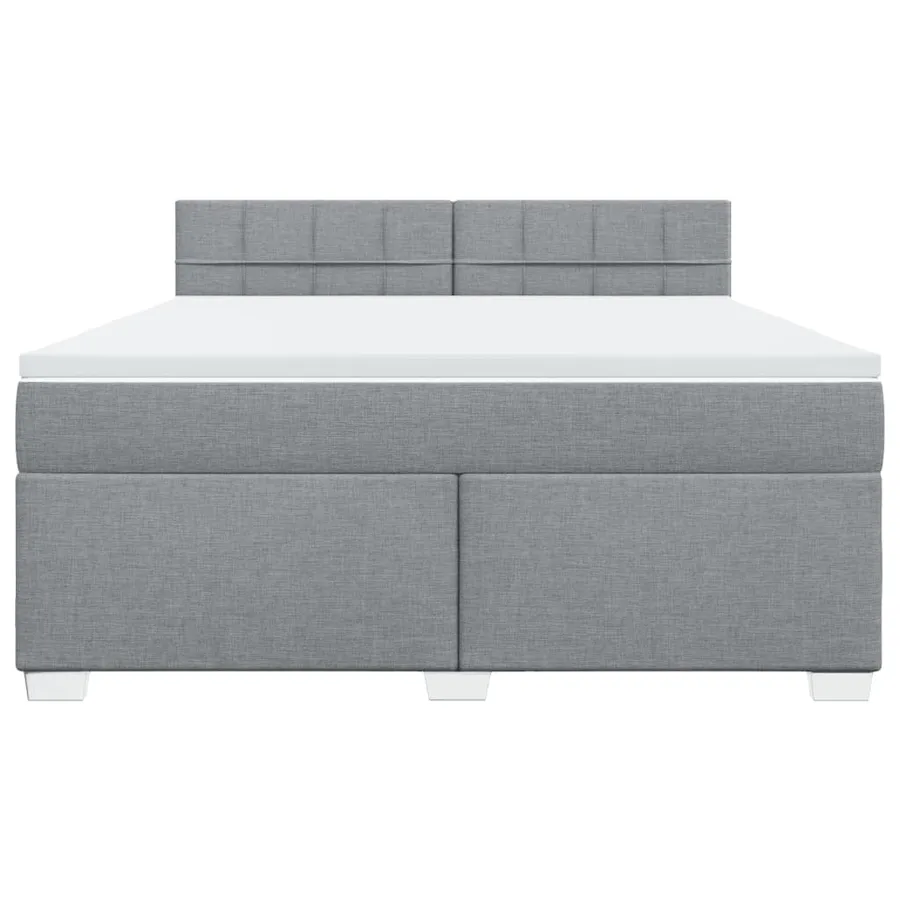 Sommier à lattes de lit avec matelas Gris clair 180x200cm Tissu - 6
