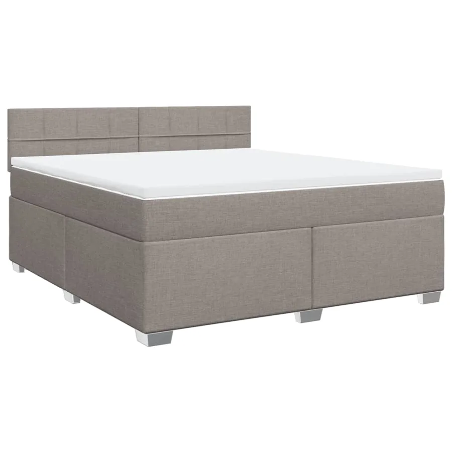Sommier à lattes de lit avec matelas Taupe 180x200 cm Tissu - 3