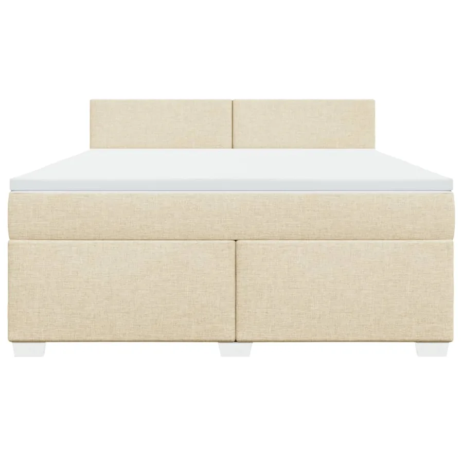 Sommier à lattes de lit avec matelas Crème 180x200 cm Tissu - 6