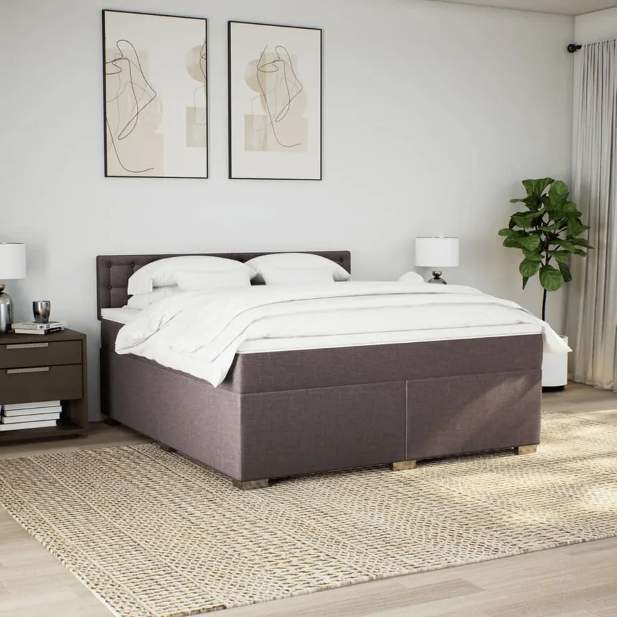 Sommier à lattes de lit avec matelas Marron foncé 180x200 cm - 4