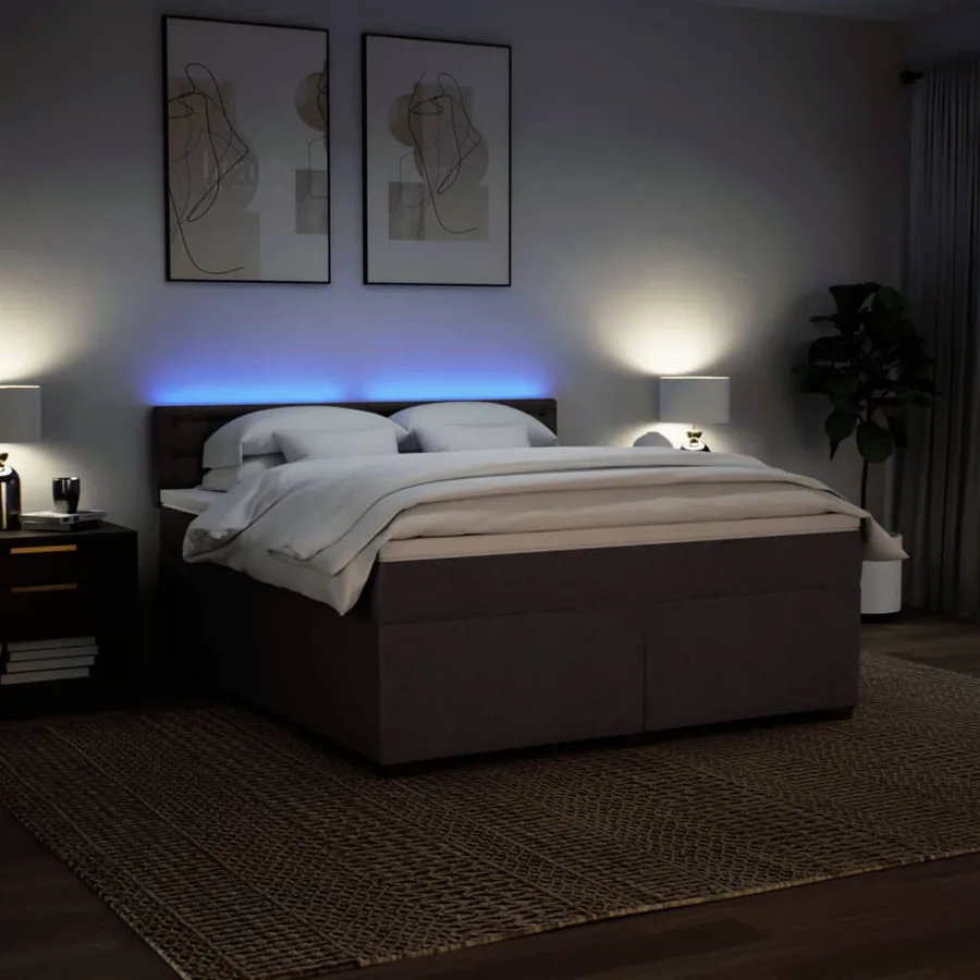 Sommier à lattes de lit avec matelas Marron foncé 180x200 cm - 5