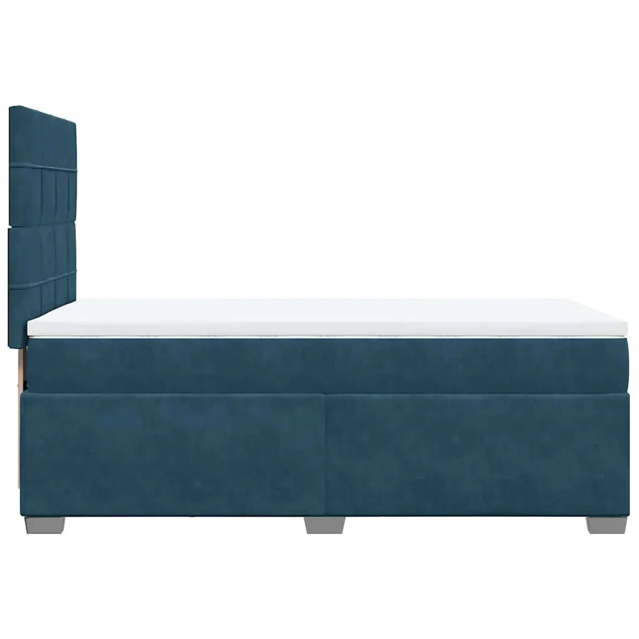 Sommier à lattes de lit avec matelas bleu 90x200 cm velours - 9