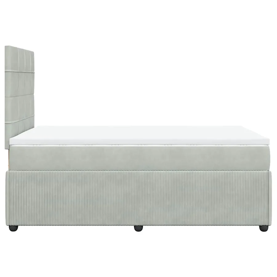 Sommier à lattes de lit et matelas gris clair 120x190cm velours - 5
