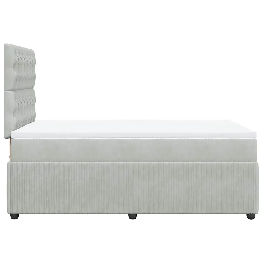 Sommier à lattes de lit et matelas gris clair 120x190cm velours - 5