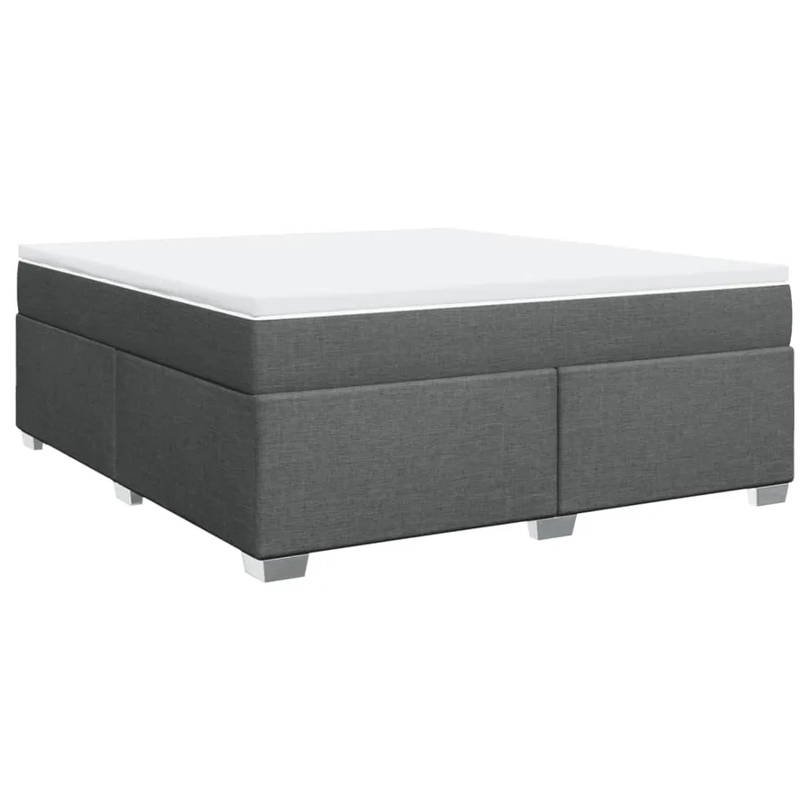 Sommier à lattes de lit avec matelas Gris foncé 180x200cm Tissu - 2