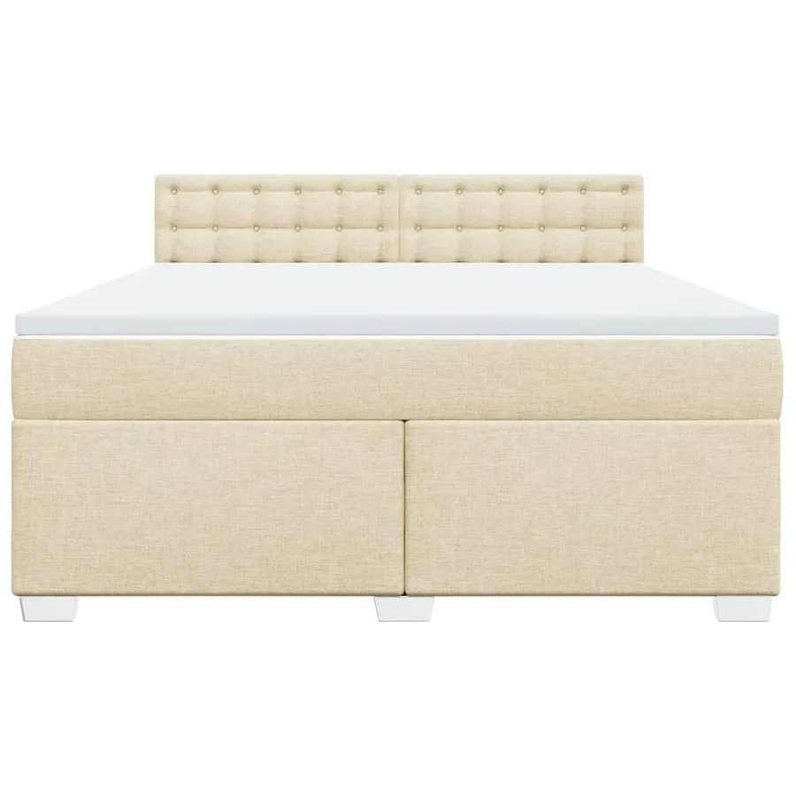 Sommier à lattes de lit avec matelas Crème 180x200 cm Tissu - 4