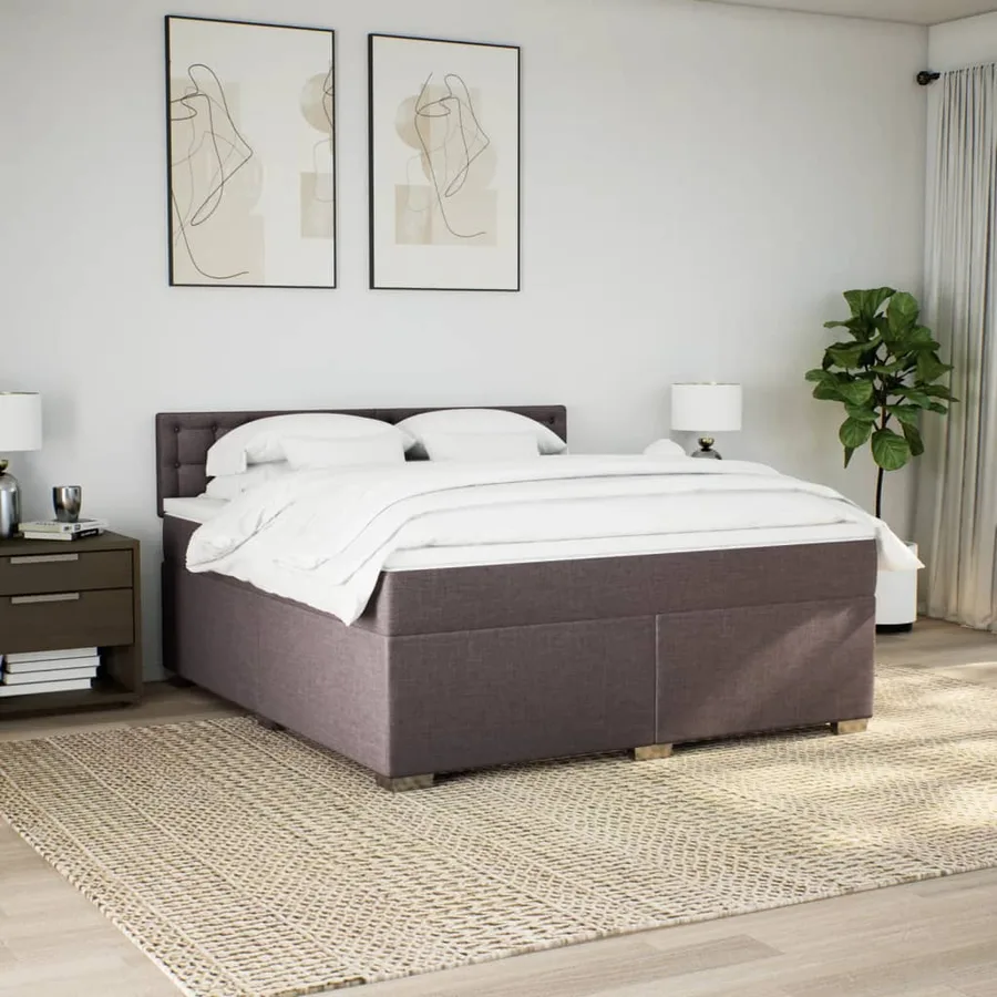 Sommier à lattes de lit avec matelas Marron foncé 180x200 cm - 3