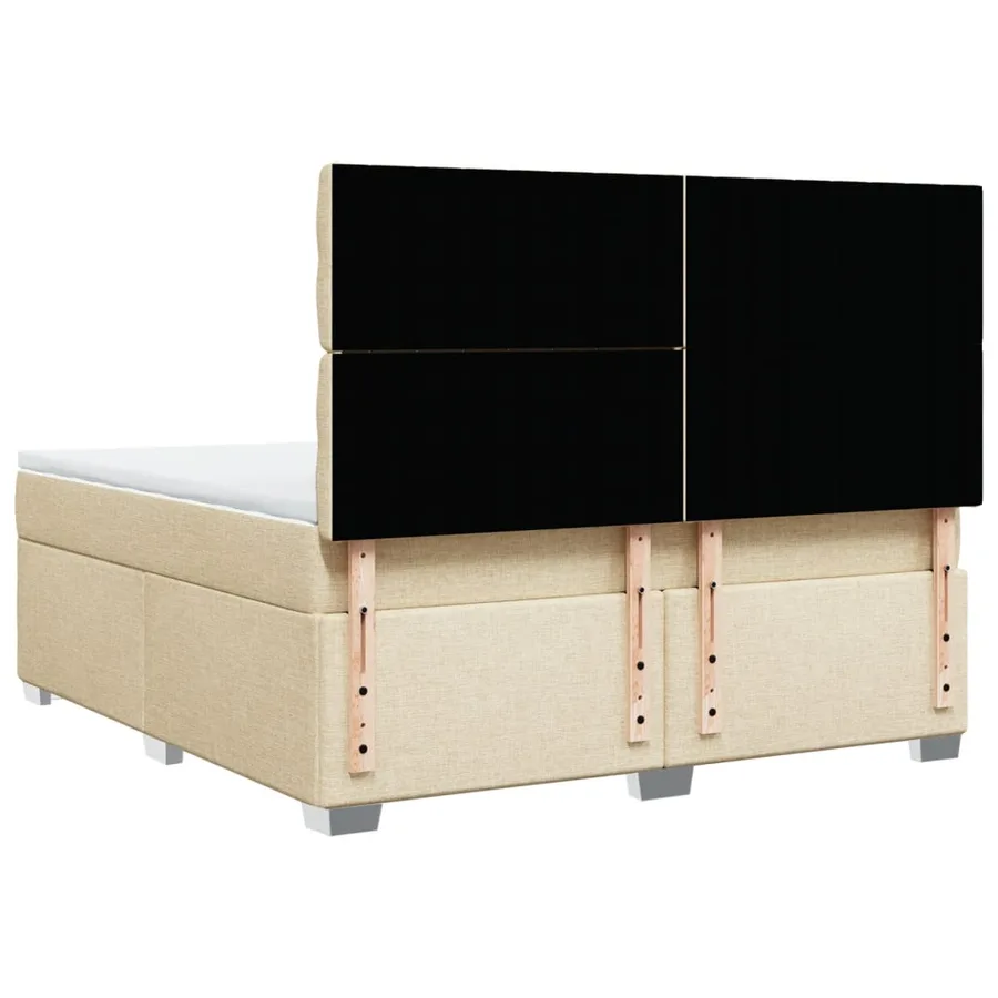 Sommier à lattes de lit avec matelas Crème 180x200 cm Tissu - 10