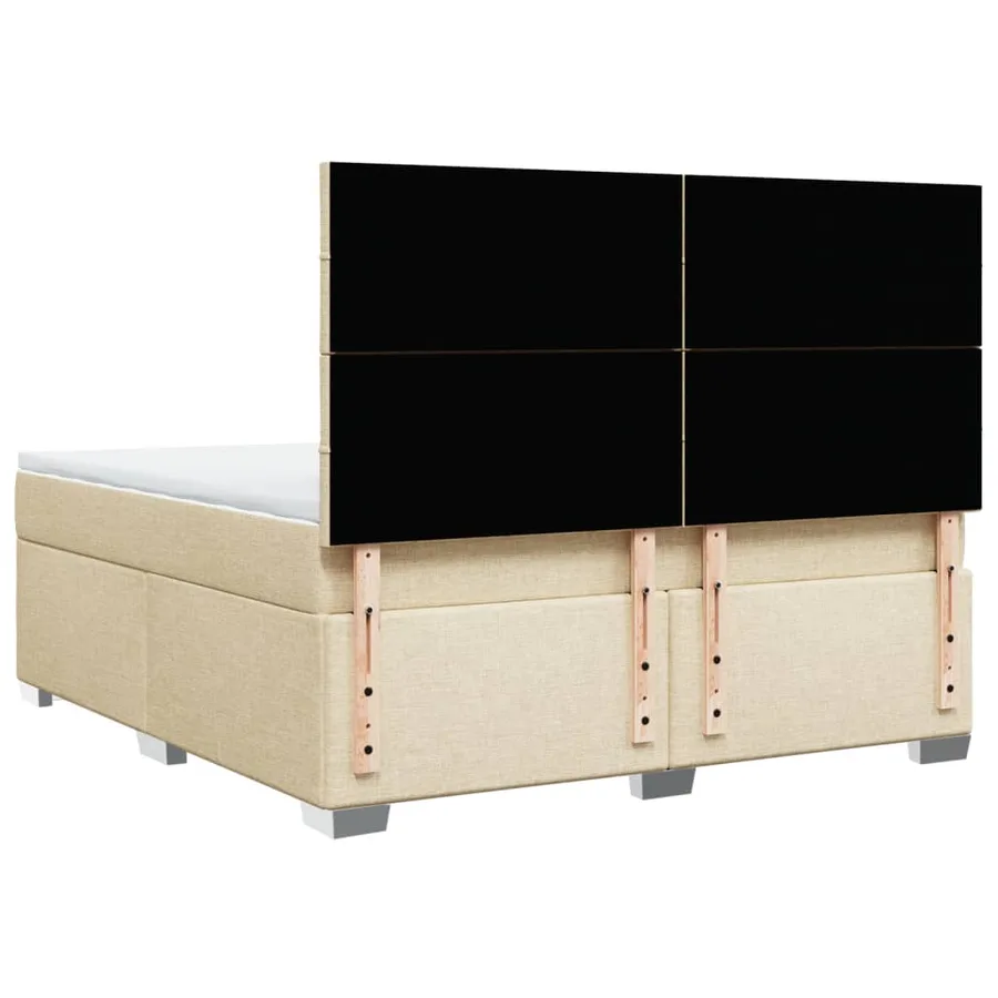 Sommier à lattes de lit avec matelas Crème 180x200 cm Tissu - 10