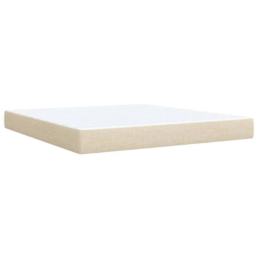 Sommier à lattes de lit avec matelas Crème 180x200 cm Tissu - 6