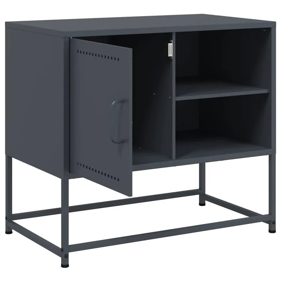 Meuble TV anthracite 68x39x60,5 cm acier - 10