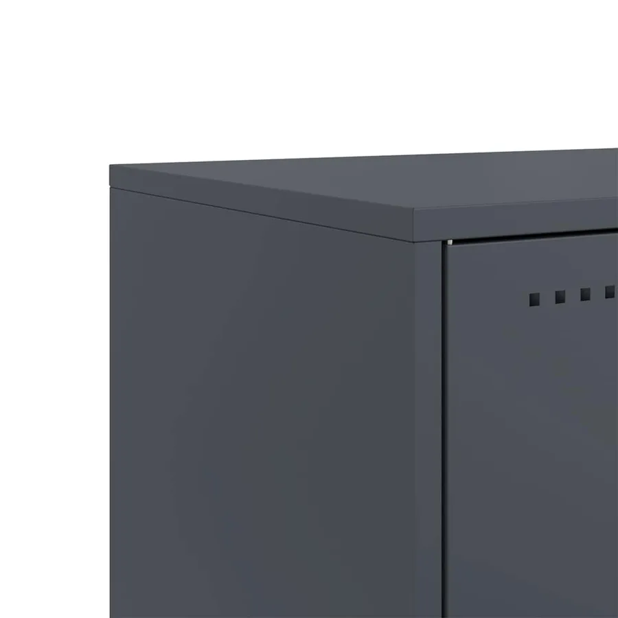 Meuble TV anthracite 68x39x60,5 cm acier - 11
