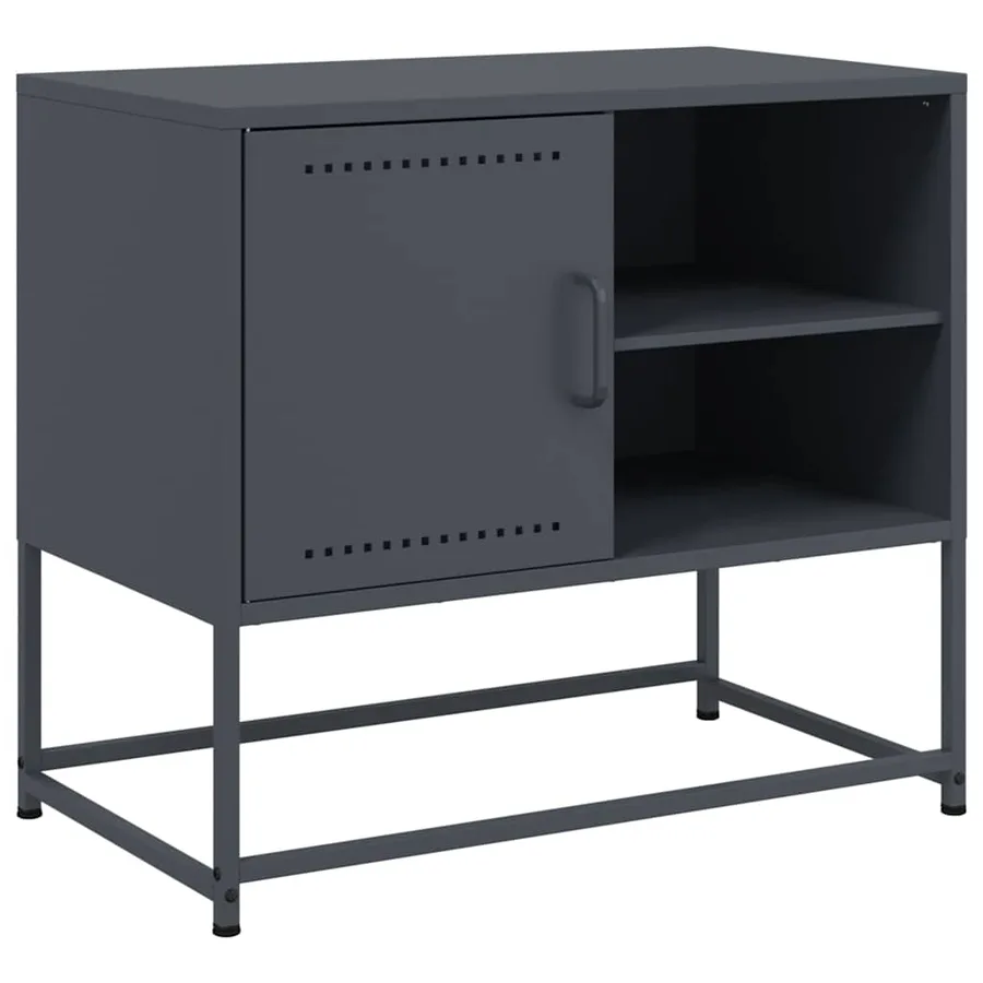 Meuble TV anthracite 68x39x60,5 cm acier - 2