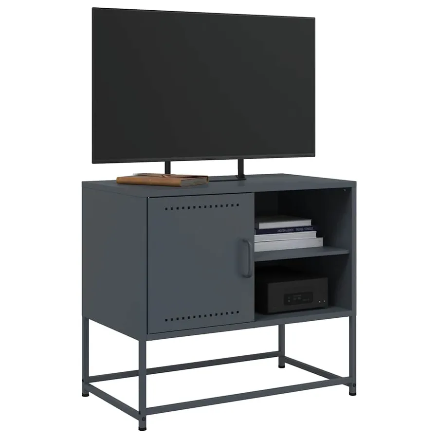 Meuble TV anthracite 68x39x60,5 cm acier - 5