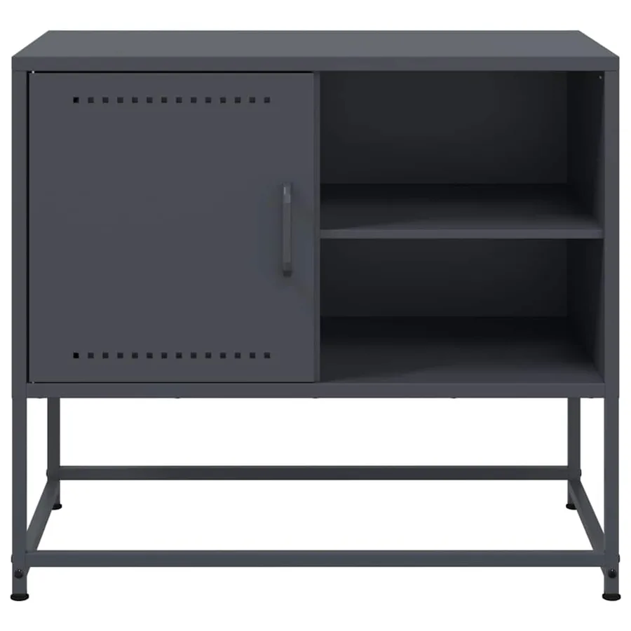 Meuble TV anthracite 68x39x60,5 cm acier - 6