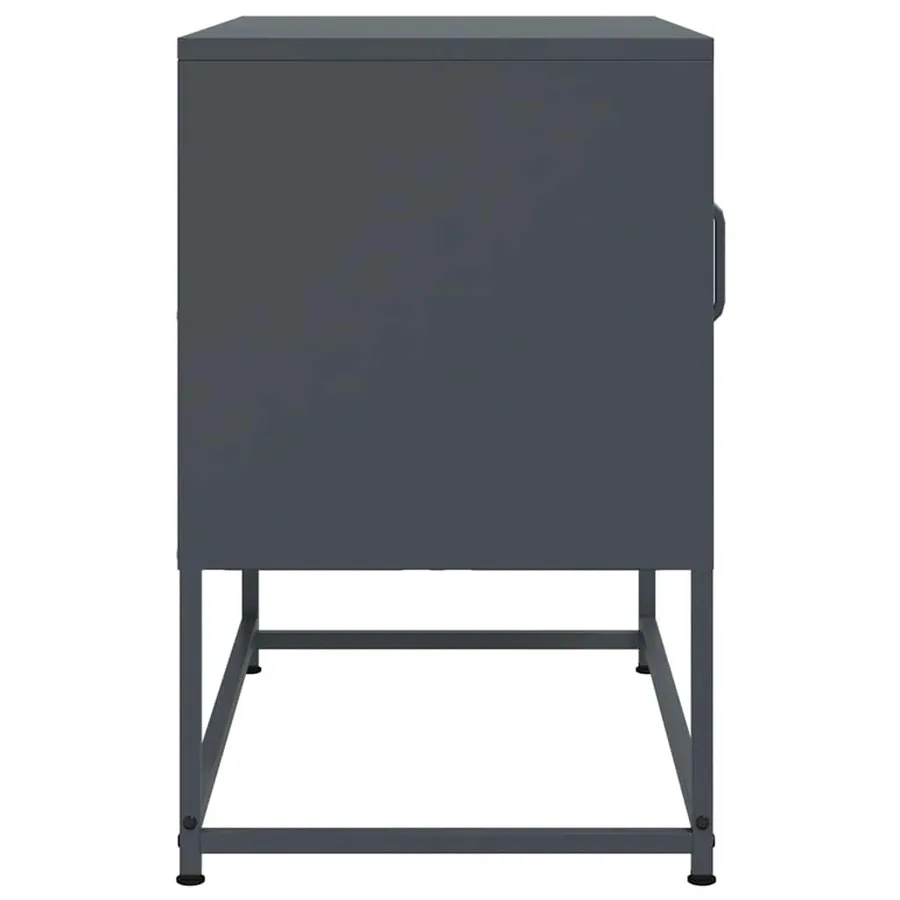 Meuble TV anthracite 68x39x60,5 cm acier - 7