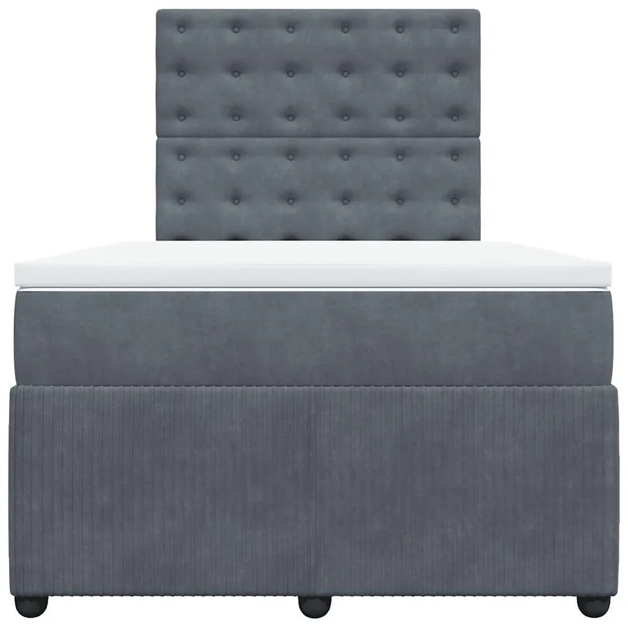 Sommier à lattes de lit et matelas gris foncé 120x190cm velours - 4