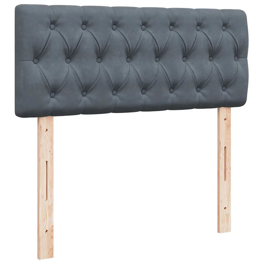 Sommier à lattes de lit et matelas gris foncé 120x190cm velours - 5
