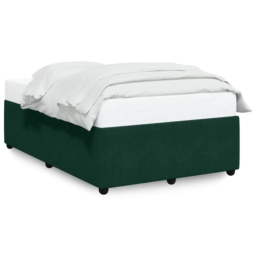 Cadre de lit sans matelas vert foncé 120x200 cm velours - 2