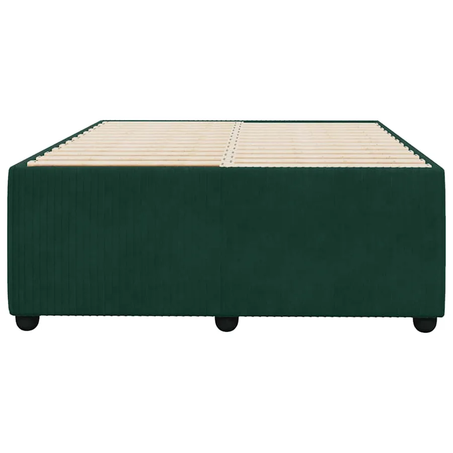Cadre de lit sans matelas vert foncé 120x200 cm velours - 4