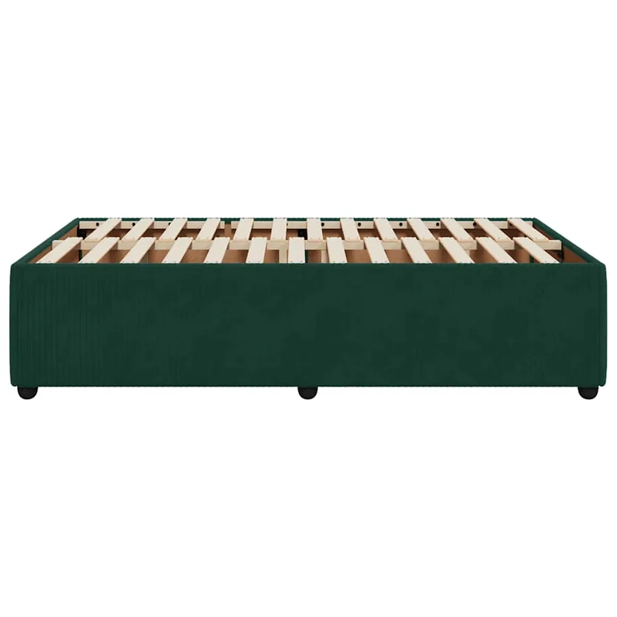 Cadre de lit sans matelas vert foncé 120x200 cm velours - 5