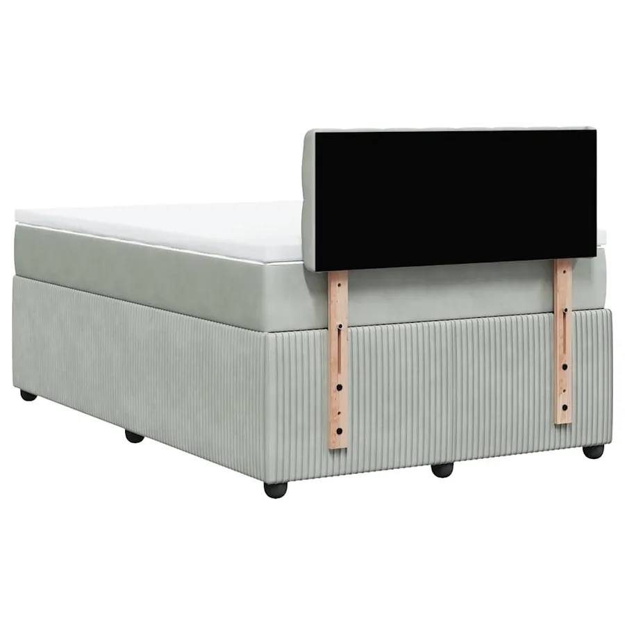Sommier à lattes de lit et matelas Gris clair 120x200cm Velours - 10