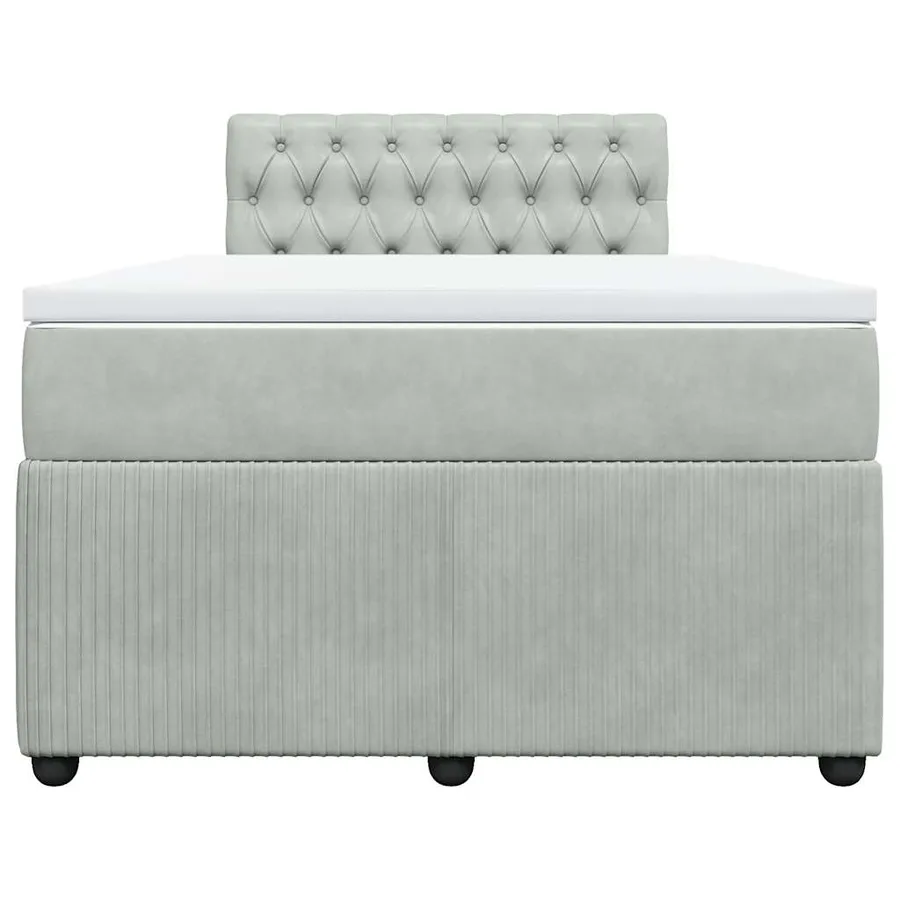 Sommier à lattes de lit et matelas Gris clair 120x200cm Velours - 4