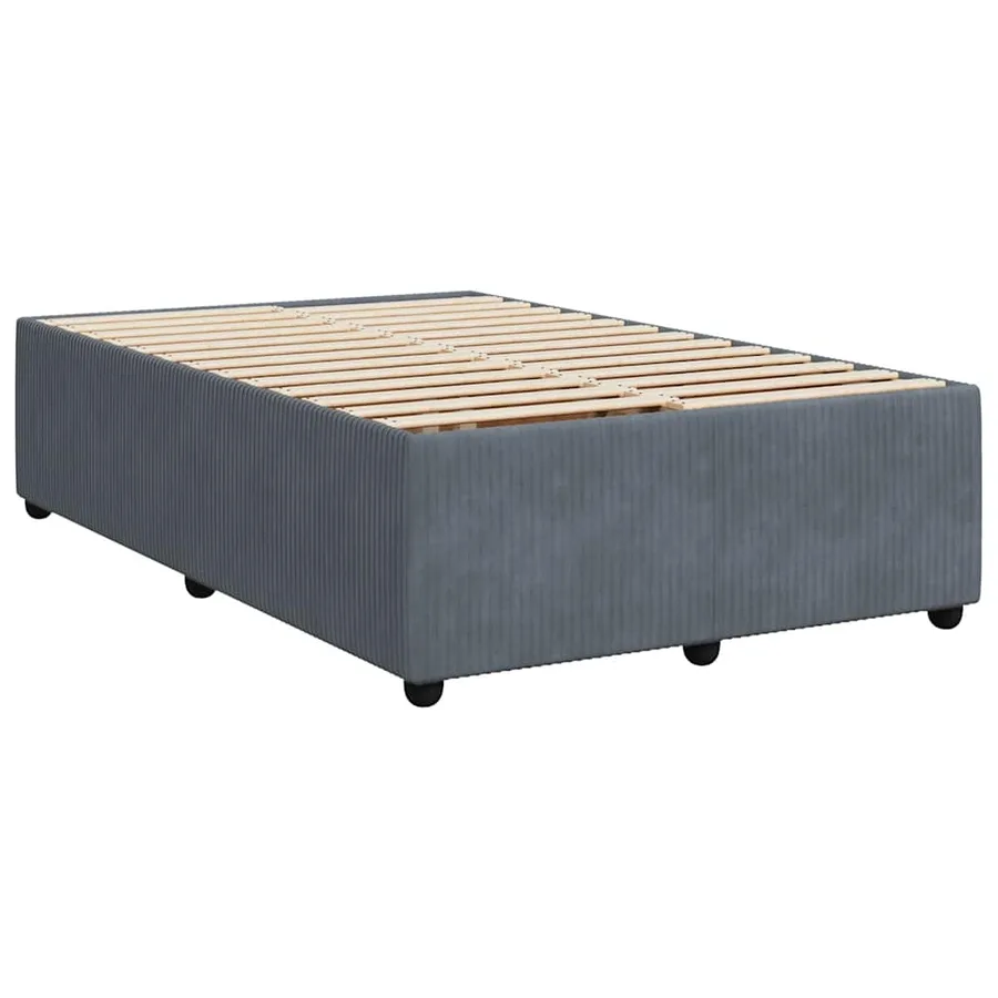 Cadre de lit sans matelas gris foncé 120x200 cm velours - 3