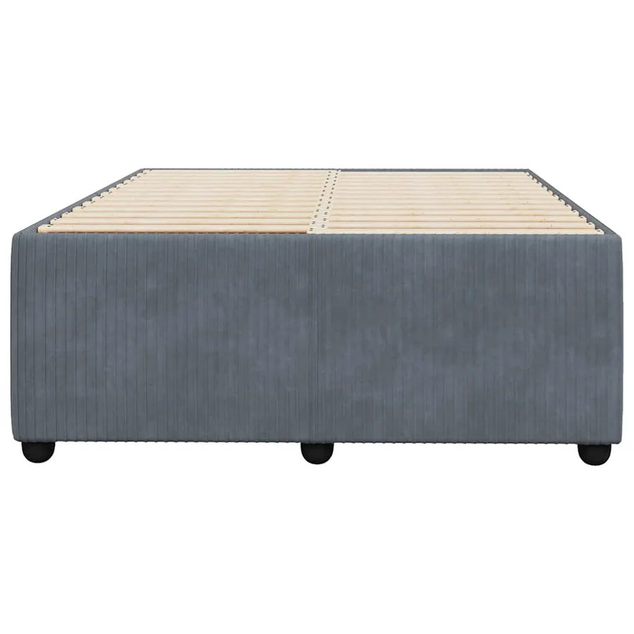 Cadre de lit sans matelas gris foncé 120x200 cm velours - 4
