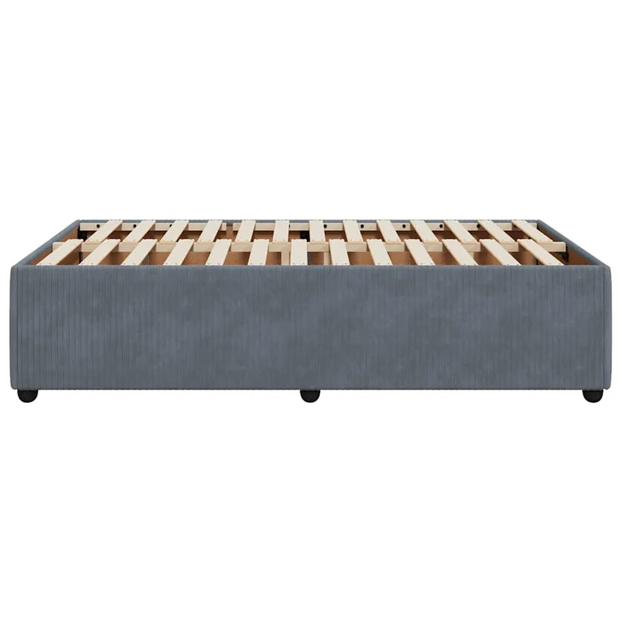 Cadre de lit sans matelas gris foncé 120x200 cm velours - 5