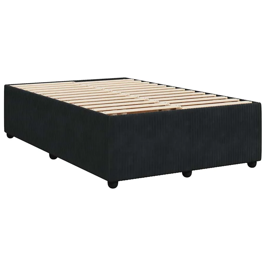 Cadre de lit sans matelas noir 120x190 cm velours - 3