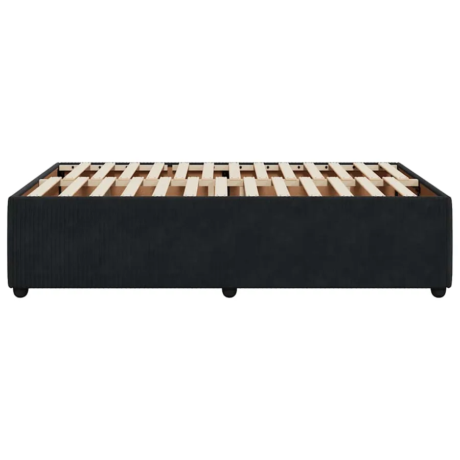 Cadre de lit sans matelas noir 120x190 cm velours - 5