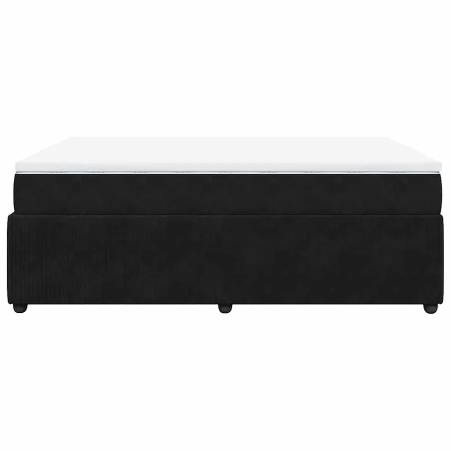 Sommier à lattes de lit avec matelas Noir 140x190 cm Velours - 8