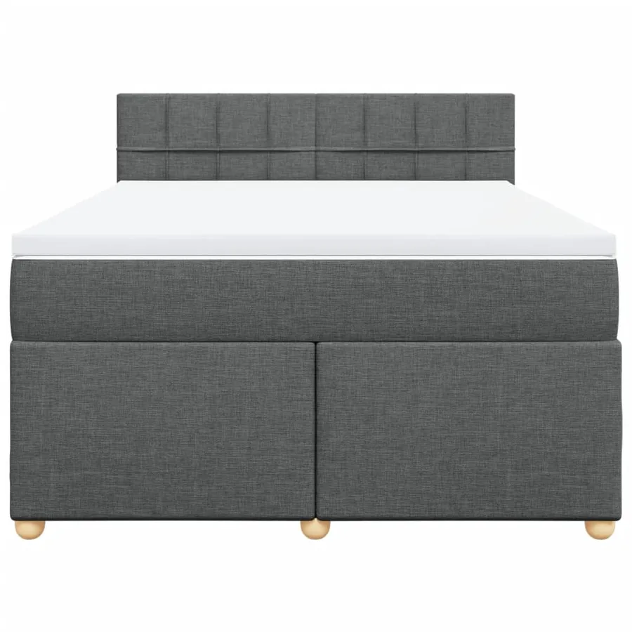 Sommier à lattes de lit avec matelas Gris foncé 140x200cm Tissu - 4