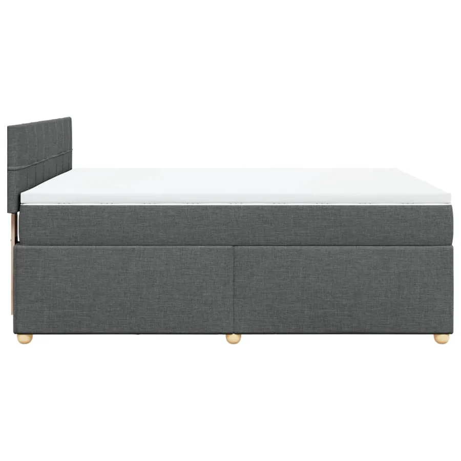 Sommier à lattes de lit avec matelas Gris foncé 140x200cm Tissu - 5