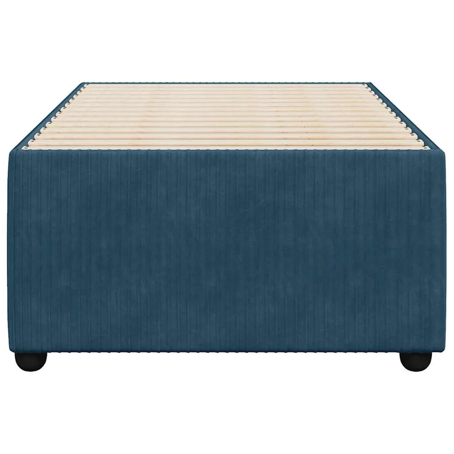 Cadre de lit sans matelas bleu 90x190 cm velours - 4