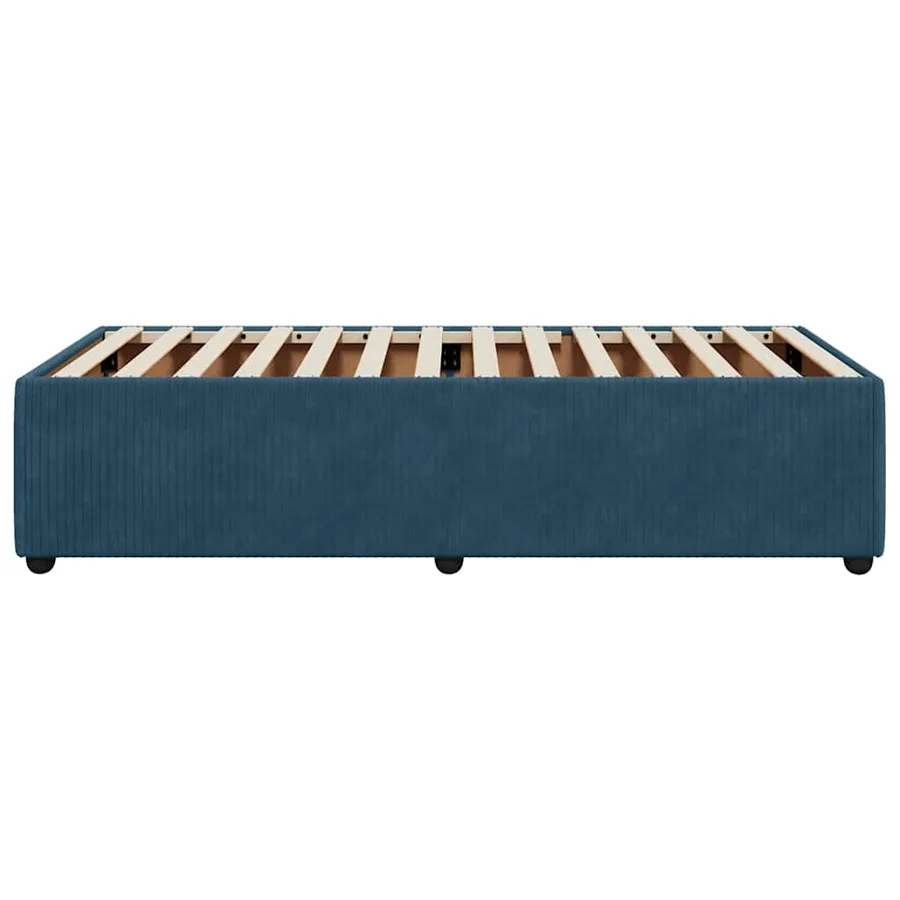 Cadre de lit sans matelas bleu 90x190 cm velours - 5