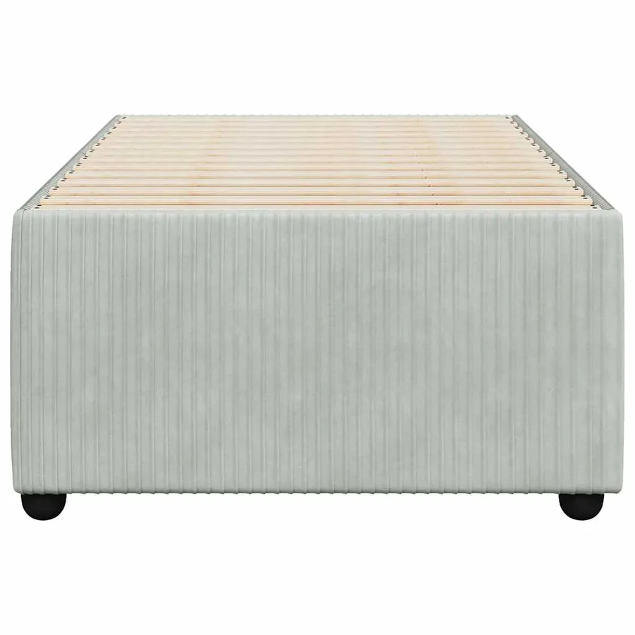 Cadre de lit sans matelas gris clair 90x200 cm velours - 4