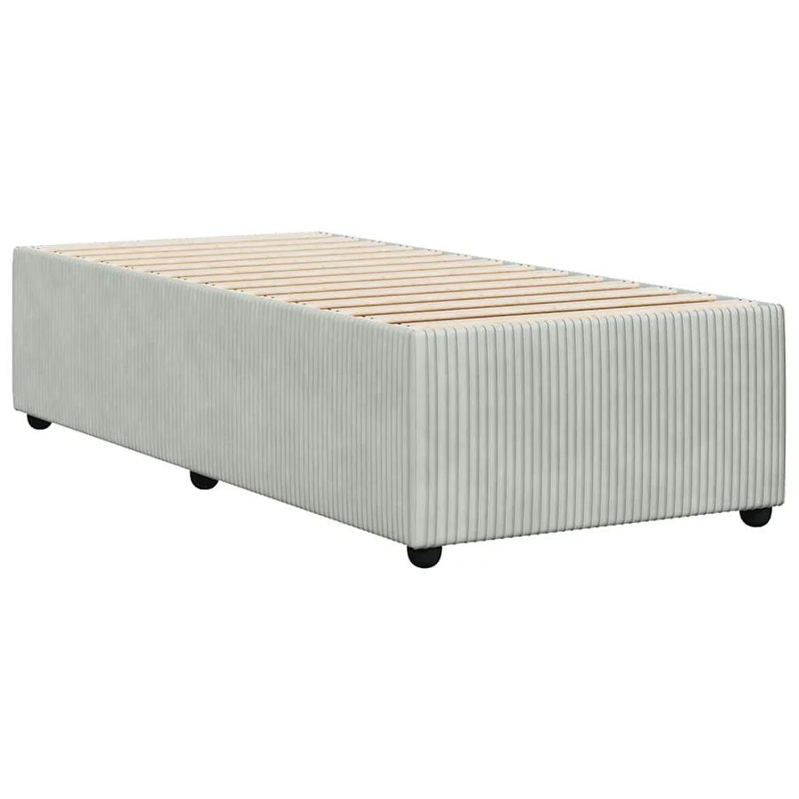Cadre de lit sans matelas gris clair 90x200 cm velours - 6