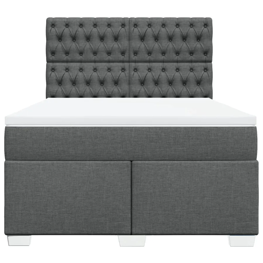 Sommier à lattes de lit avec matelas Gris foncé 160x200cm Tissu - 4
