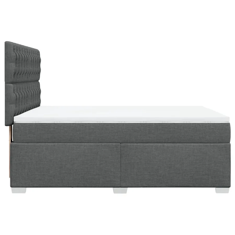 Sommier à lattes de lit avec matelas Gris foncé 160x200cm Tissu - 9