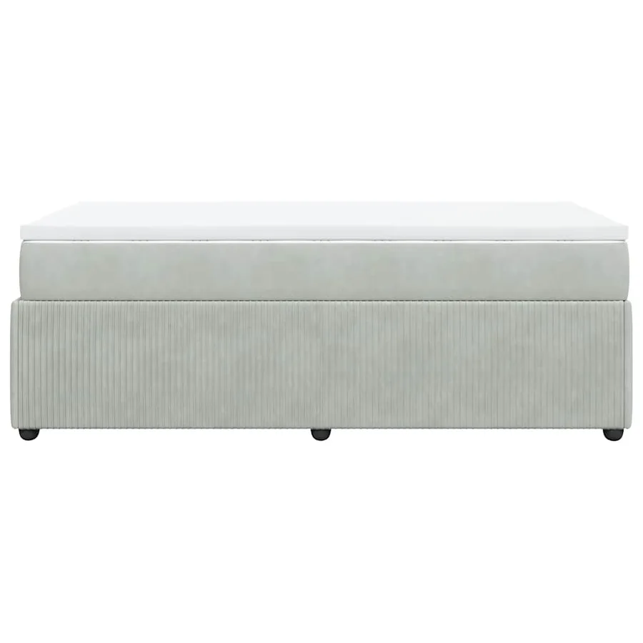Sommier à lattes de lit et matelas Gris clair 90x200 cm Velours - 8