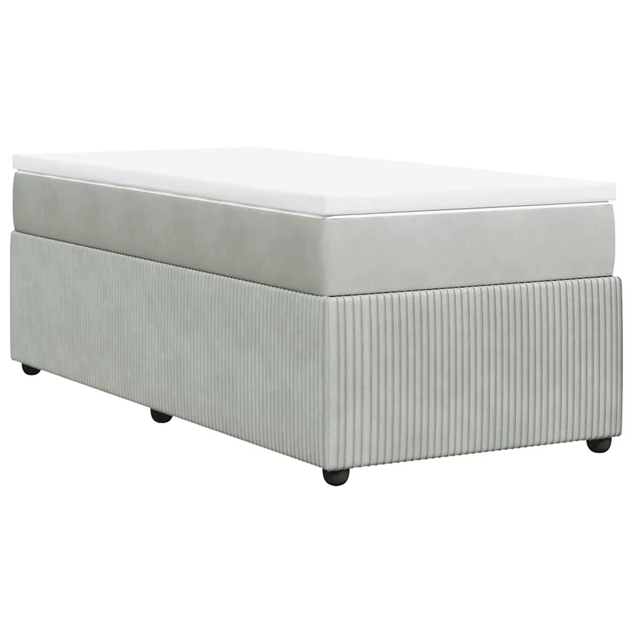 Sommier à lattes de lit et matelas Gris clair 90x200 cm Velours - 9