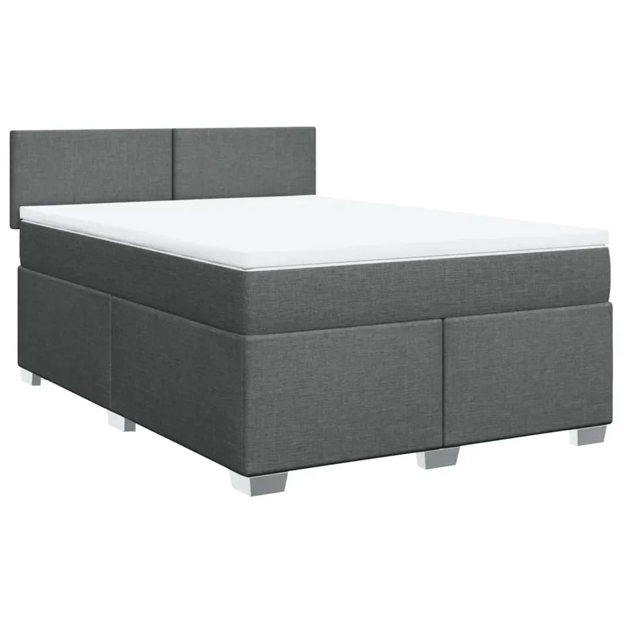 Sommier à lattes de lit avec matelas Gris foncé 160x200cm Tissu - 2