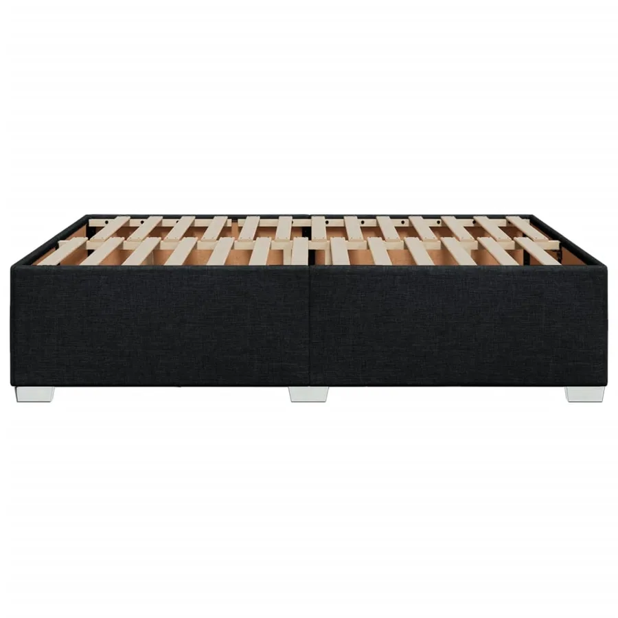 Cadre de lit sans matelas noir 160x200 cm tissu - 5