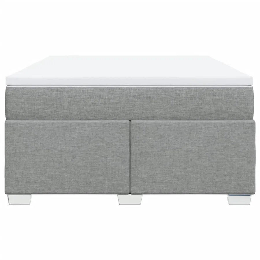 Sommier à lattes de lit avec matelas Gris clair 160x200cm Tissu - 4