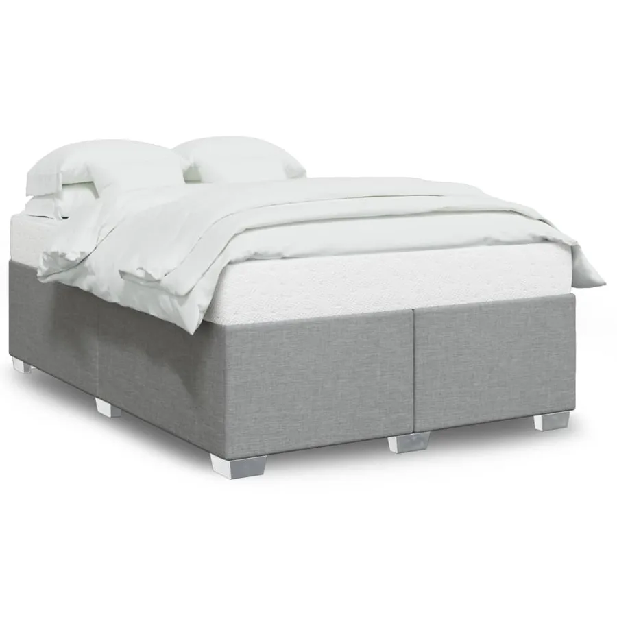 Cadre de lit sans matelas gris clair 160x200 cm tissu - 2