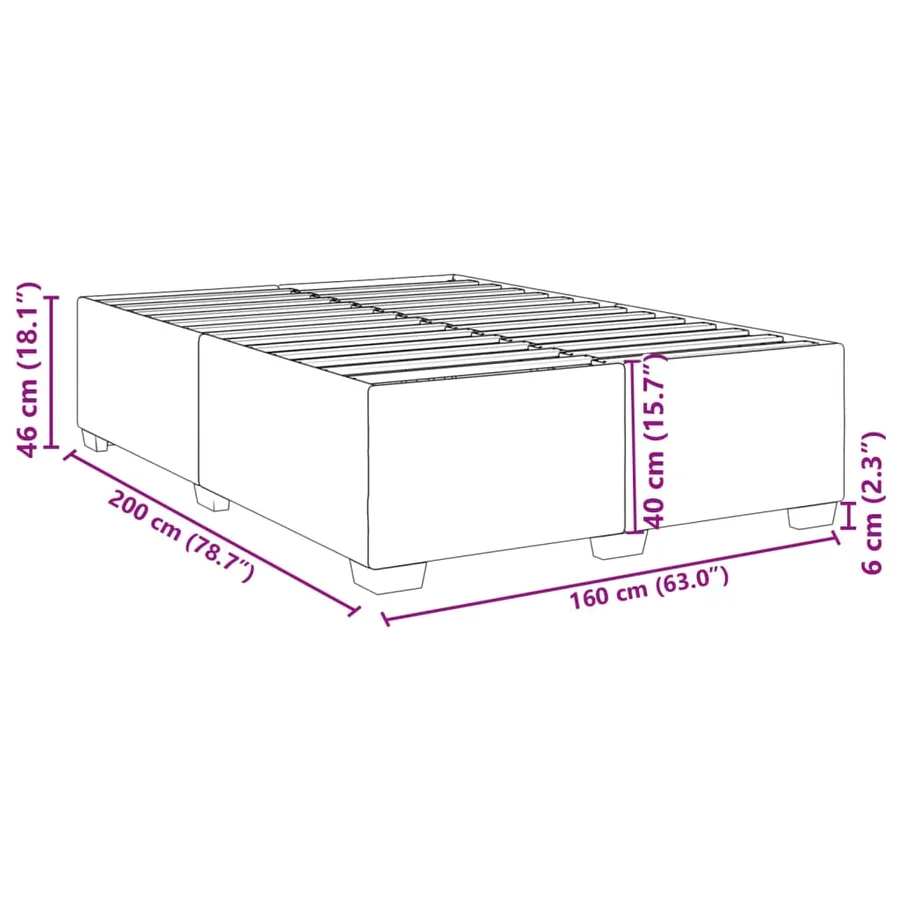 Cadre de lit sans matelas gris clair 160x200 cm tissu - 9